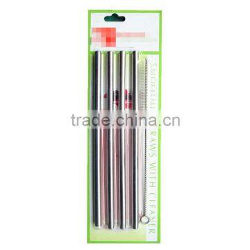 Size12*0.5 straight Eco-friendly stainless steel drinking straw