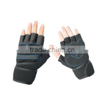 2016 Exercise custom gym leather weightlifting gloves