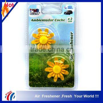 yellow flower shape custom air freshener/auto vent stick car air freshener Refresh Your Car2 packs