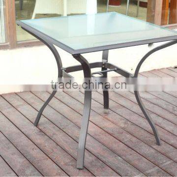 coffee aluminum square glass chair / KD structure table