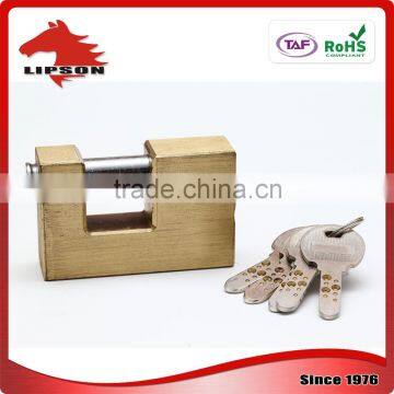 Lipson LS-200K Series Hardened Steel Shackle Kaba Key Rectangular Brass Padlock photo-3