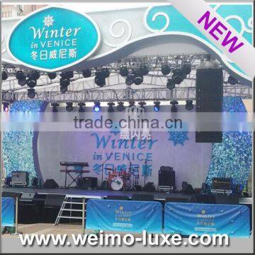 2016 Patent Product Latest Shiny Blue Stage Decoration Backdrop