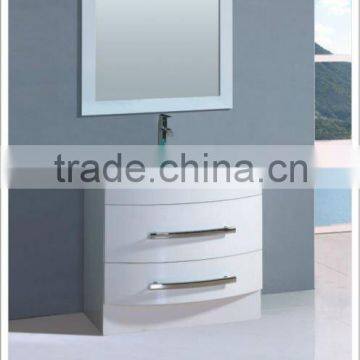 Floor standing glass basin with mdf bathroom cabinet