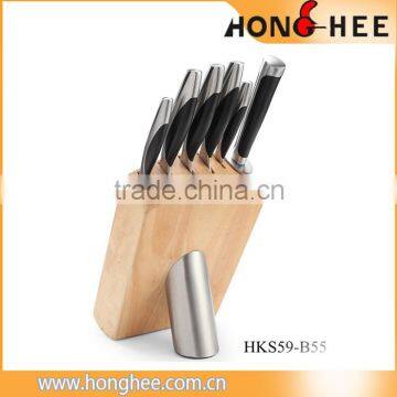 China Supplier Low Price Stainless Steel Knife Set With Wood Block