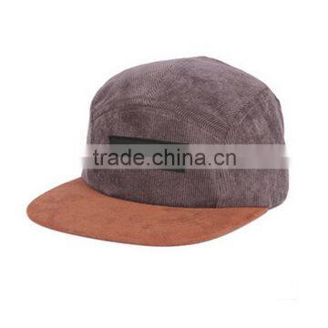 Hot Selling Lovely Suede Brim 5 Panel Cap