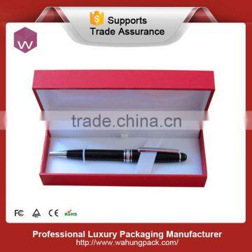 Red Art Paper Design Logo Plastic Gift Box For Single Pen Packiaging