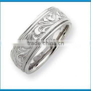 Fashion 14k white gold high polished new fancy solid gold ring