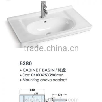 FOSHAN LELIN ceramic L810mm cabinet basin small size vanities top bathroom basin of LT-020