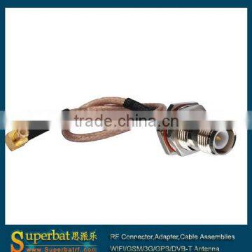 RF cable assembly manufacturer MCX Male RA to RP-TNC female RG316