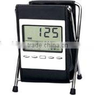 Lcd leather penholder clock for promotion gifts