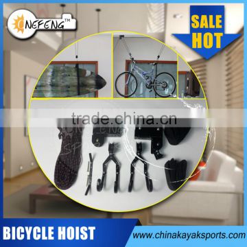 Bicycle kayak Lift Ceiling Mounted Pulley Rack two way using adjustable