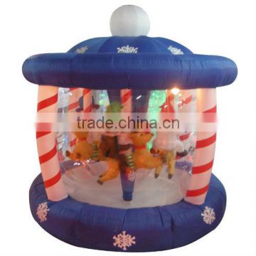 1.8m musical snowing christmas inflatable amusement park, with Christmas deer, Santa Claus, Christmas Bear, Christmas penguin