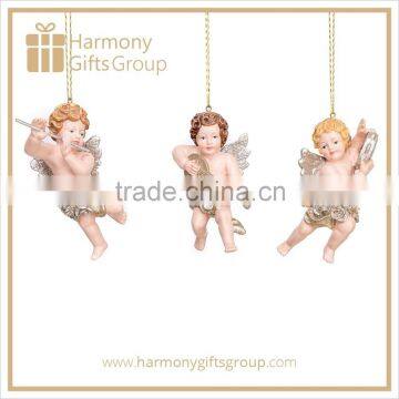 Little Angel Figurines Gift Favors Cherub with Flute and Drum