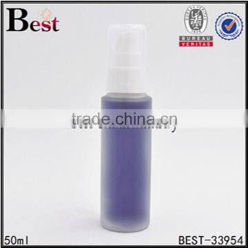 50ml straight round frost empty glass bottle with lotion pump for cosmetics                        
                                                                                Supplier's Choice