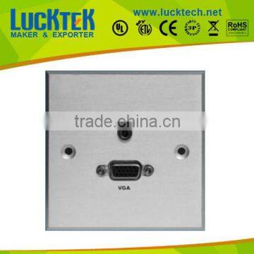 Brushed Aluminum faceplate with audio and vga, metal wall plate high quality