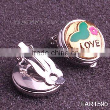 18mm Copper base gold color love word earrings