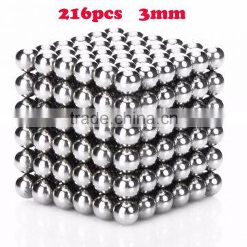 5mm 216pcs Neodymium Magnetic Balls Spheres Beads Magic Cube Magnets vacuum package Kid's toy gift Puzzle