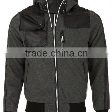 Hot! fabric pu leather bomber jacket for men