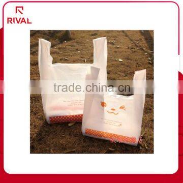 colored PE printed plastic vest bag for daily use