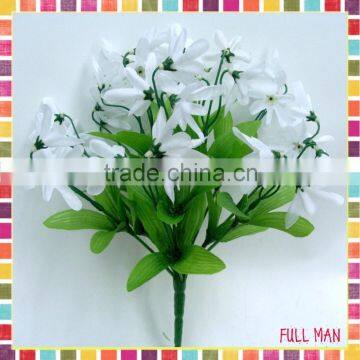 Newest H26cm White Silk Garden Spring Flowers Snowdrop