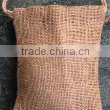 NATURAL JUTE DRAW STRING BEAD BAG