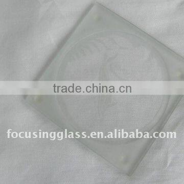 New 4mm silk-screen tempered glass drink coaster