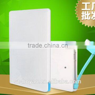 2016 wholesale 2600 mah multi-color power bank,Built-in-cable card
