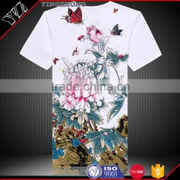 fashion logo silk printing o-neck short sleeve tshirt