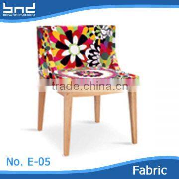 Beautiful and delicate flower caffee chair living room fabric chair