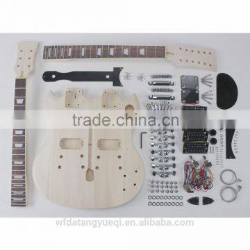 Double neck unfinished DIY electric guitar kit