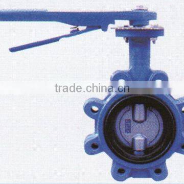 DN50-DN600 PN16/PV25/CLASS 125/CLASS250 Cast Iron Double Half Stem Wafer Butterfly Valve