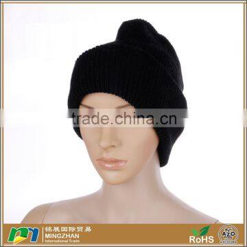 Fashion Women Black Color Winter Snowboarding Knit Beanie Hat