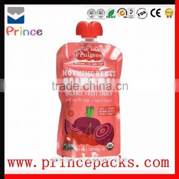 2016 new product food plastic laminating standing up pouch