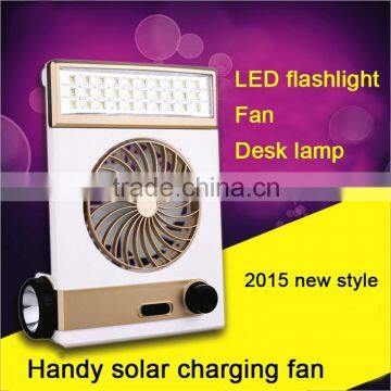 New led solar fan usb rechargeable table light lamp cooling fan