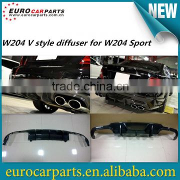 High quality Carbon fiber w204 V design diffuser rear lip for MB C-CLASS w204 c63 and AMG sport 2012~