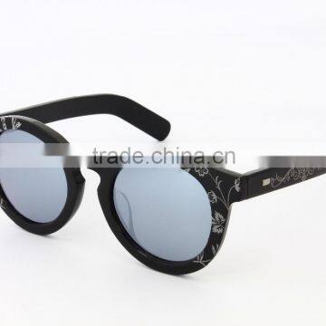 Black Custom Round Mirror Sunglasses photo-3