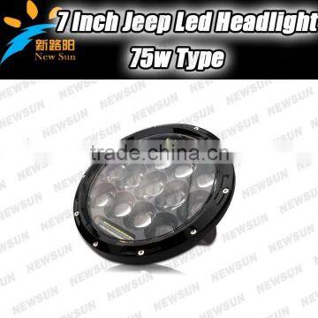 Wholesale 75w for jeep led headlights,12v 24v 7'' 75w for jeep led headlights