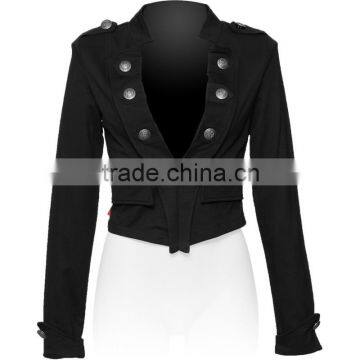 Women Victorian Black Trench Military Goth/Steampunk Jacket