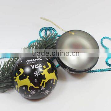 2016 Factory christmas tree ornaments tin ball