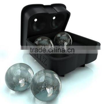 custom 4 cavities perfect sphere silicone snowflake , ice ball maker cube tray