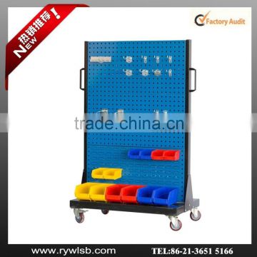 plastic bin storage rack movable tool hanger panel