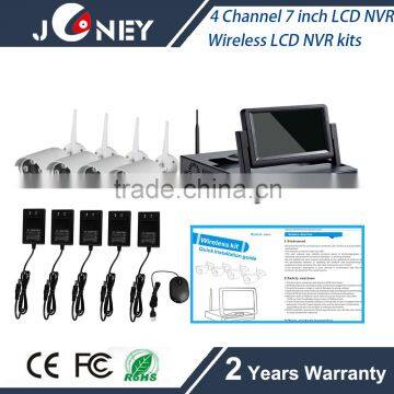 4 channel wireless nvr kit with 4ch 7 inch lcd nvr