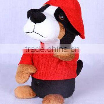 Battery operated singing and dancing stuffed plush toy break dancer Dog