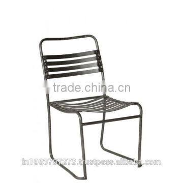 Chair With Stripes and Finish With Raw Metal