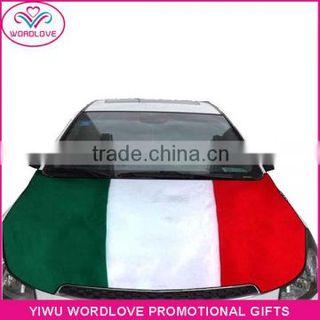 custom elastic printed polyester&spandex Italy flag car hood cover,promotion Italian car bonnet flag for national day