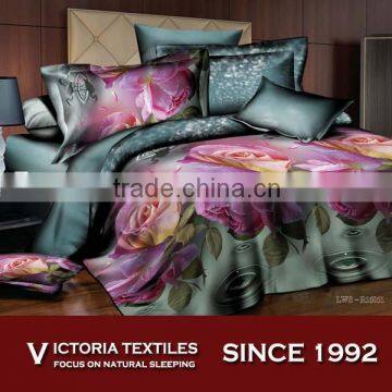 pink floral 3d printed comforter set full 4 pieces bedding sheets sets