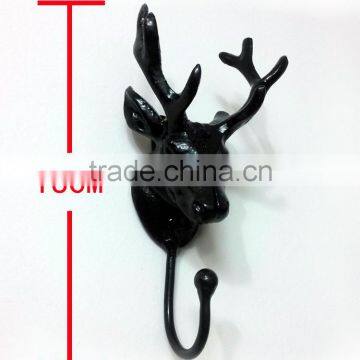 stag-headed animal cast iron coat wall hooks antique wall coat hook