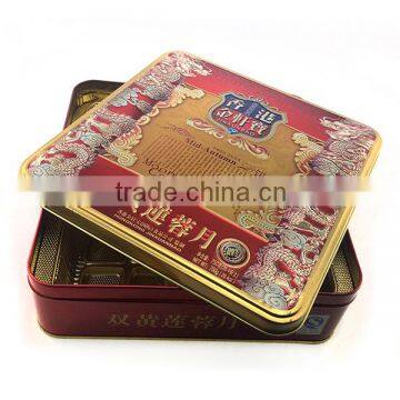 Food Grade Hinge Metal Box Wholesale Square Cookie Boxes Packaging photo-2