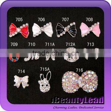 fashion 3d nail metal nail alloy metal bow with many desings