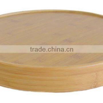 DT027 Two Ear/ Two Handles Round 5 cm High Bamboo Custom Serving Tray photo-4